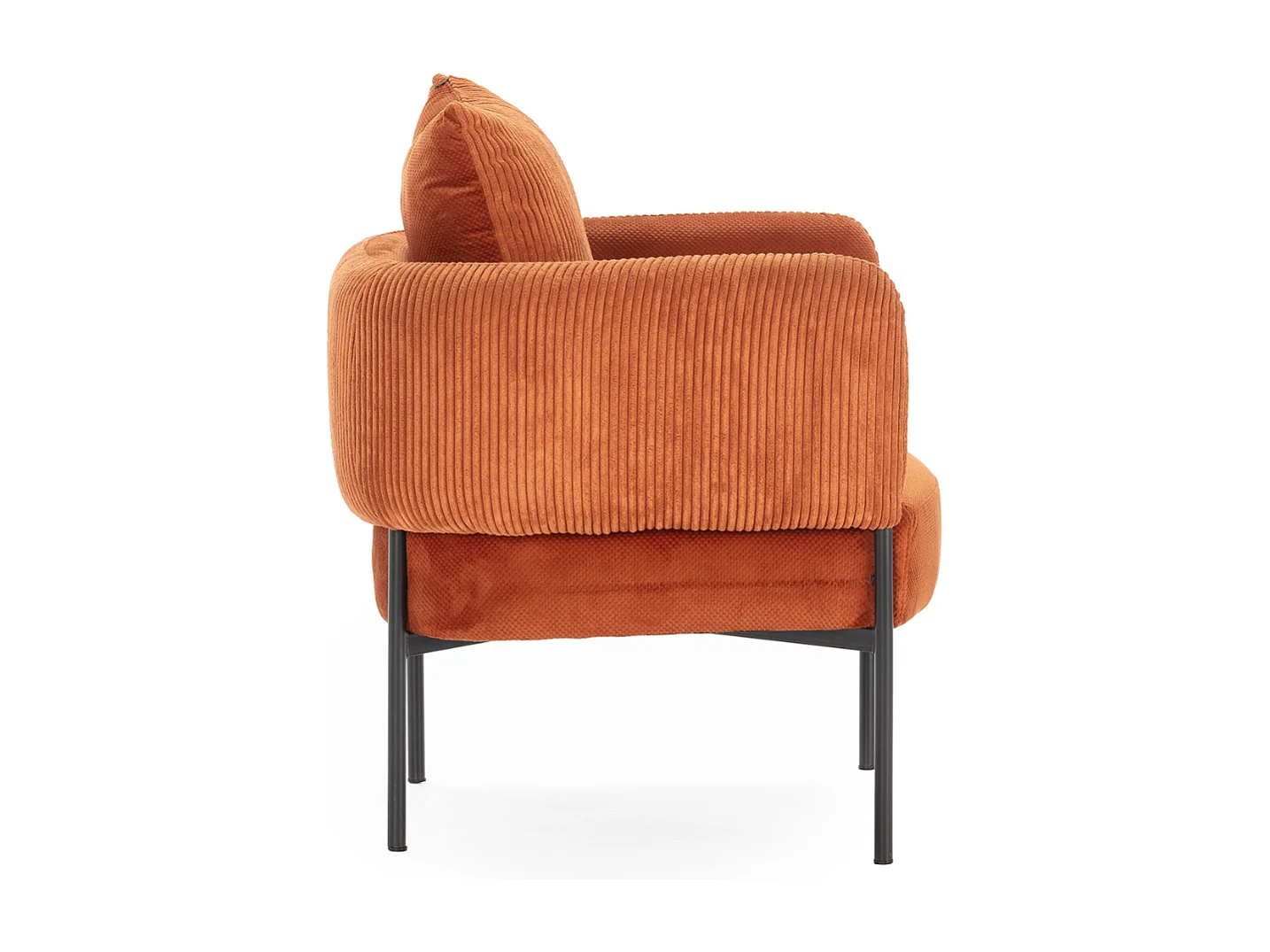 Poltrona de veludo com pernas de metal 70x61 h72 cm