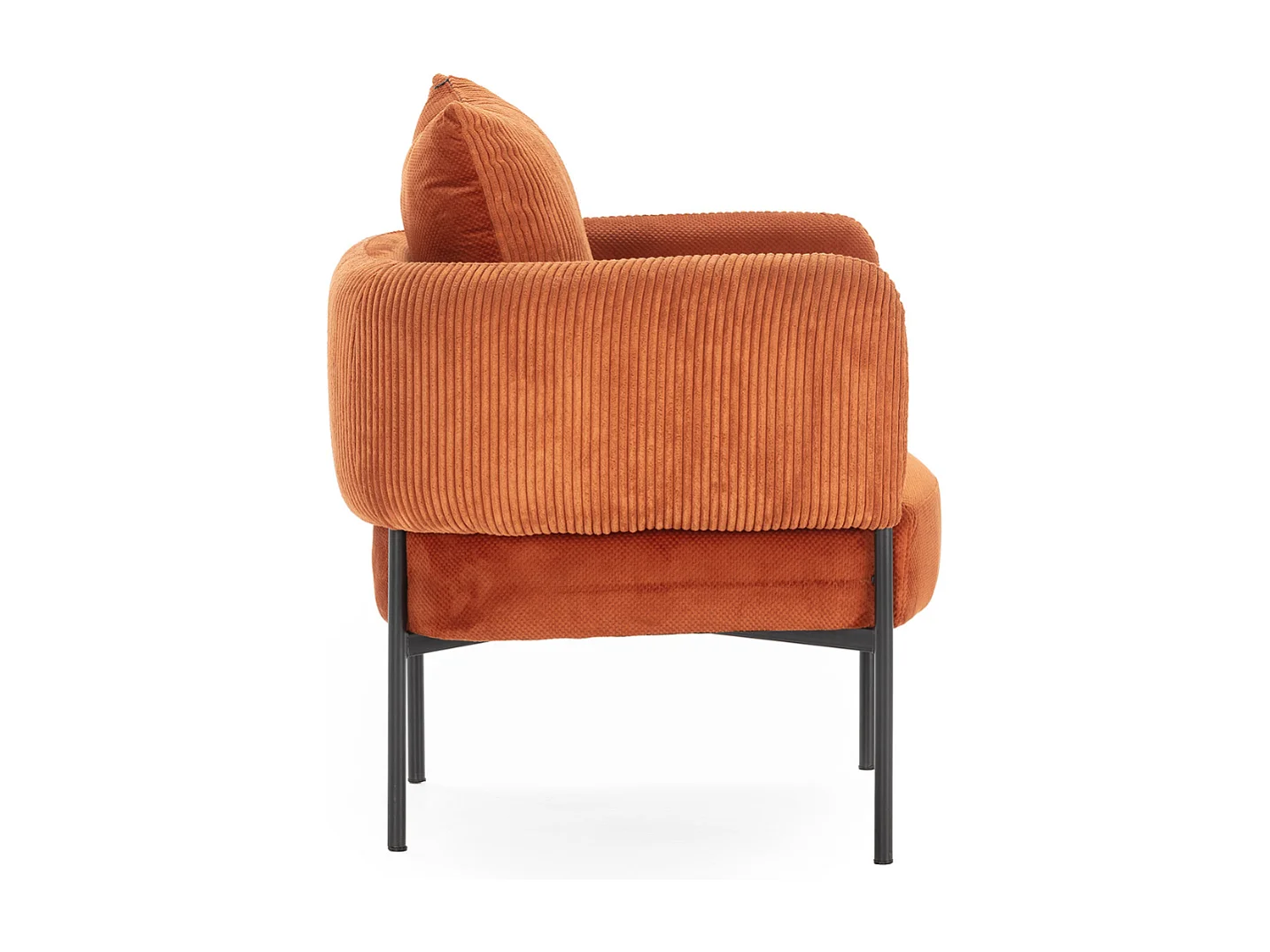 Fauteuil en tissu avec pieds en métal noir L73 cm - ARUNI