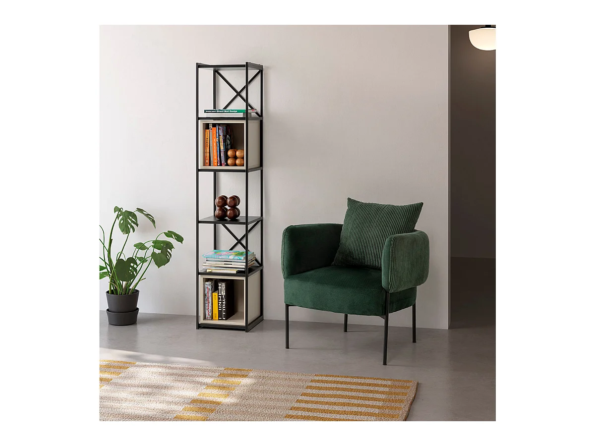 Fauteuil en tissu avec pieds en métal noir L73 cm - ARUNI