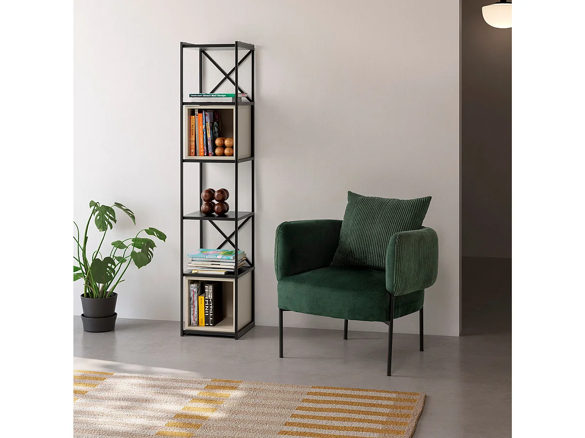 Fauteuil en tissu avec pieds en métal noir L73 cm - ARUNI