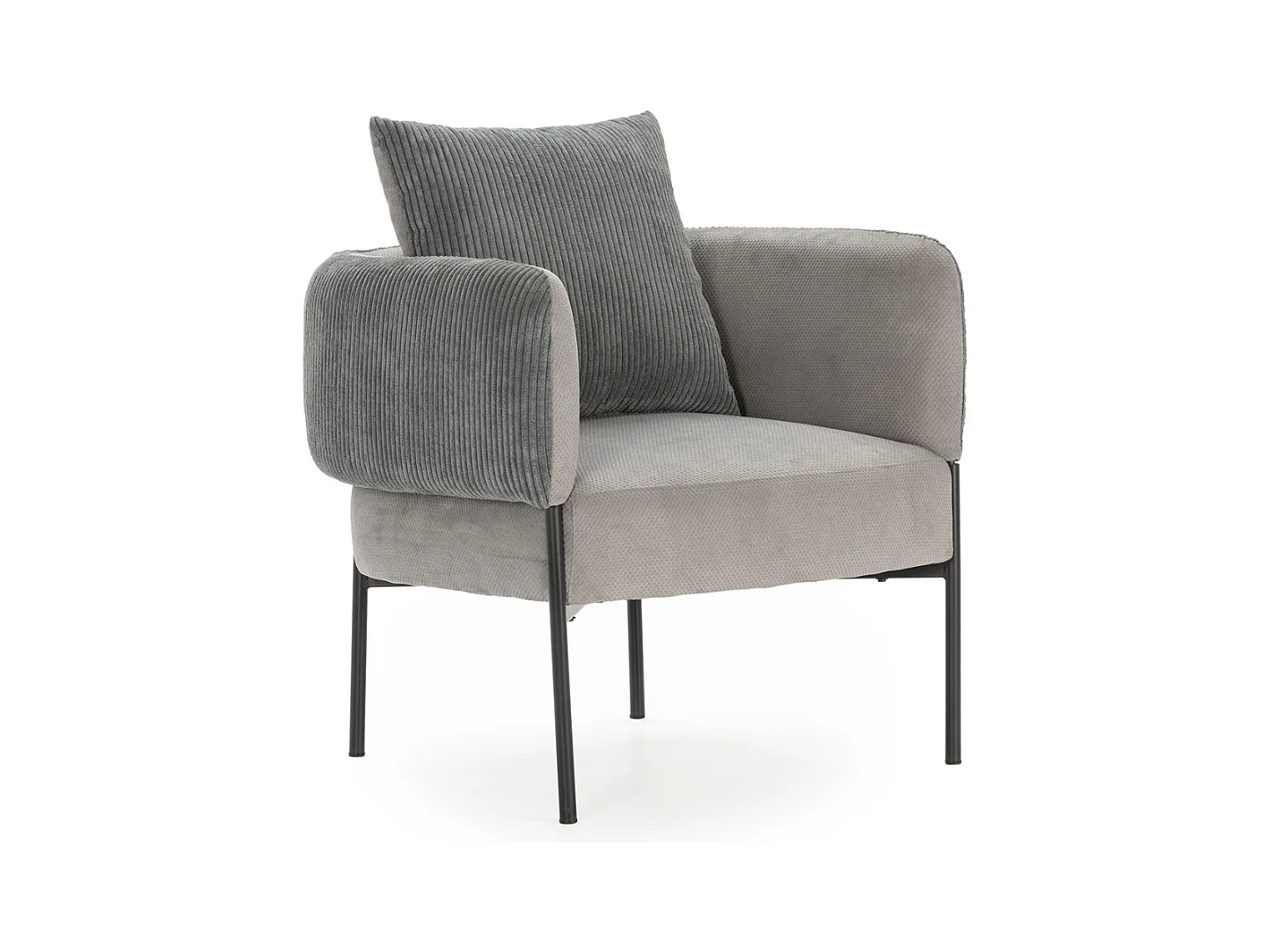 Fauteuil en tissu avec pieds en métal noir L73 cm - ARUNI