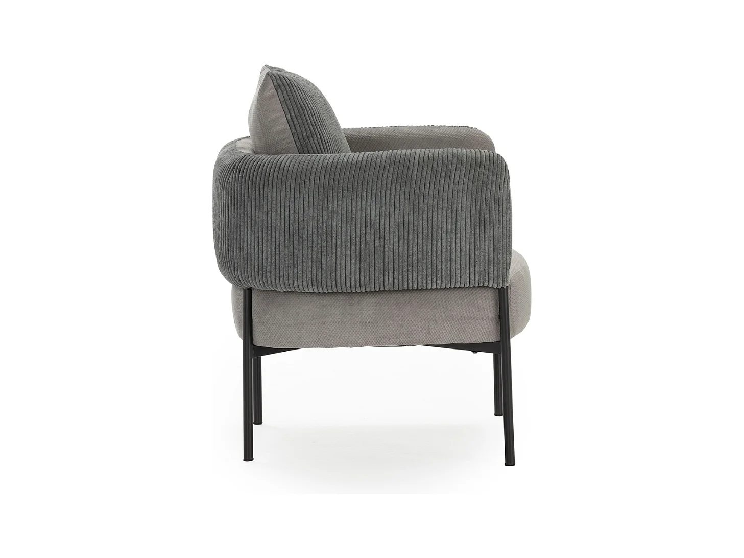Fauteuil en tissu avec pieds en métal noir L73 cm - ARUNI