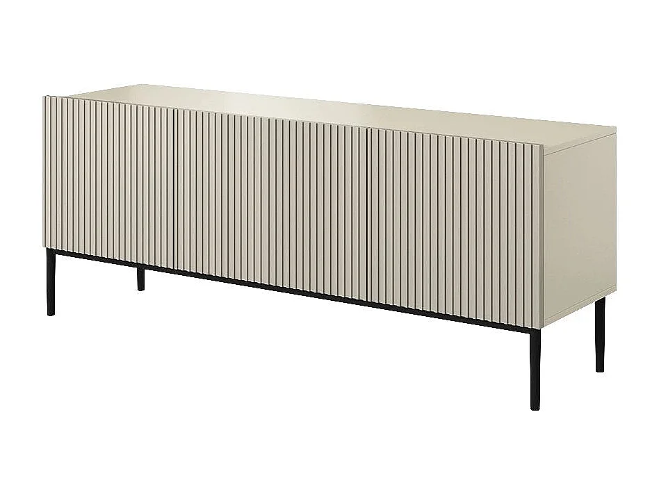 Mobile tv 2 ante ribalta 1 cassetto cashmere piede metallo 150x45 cm