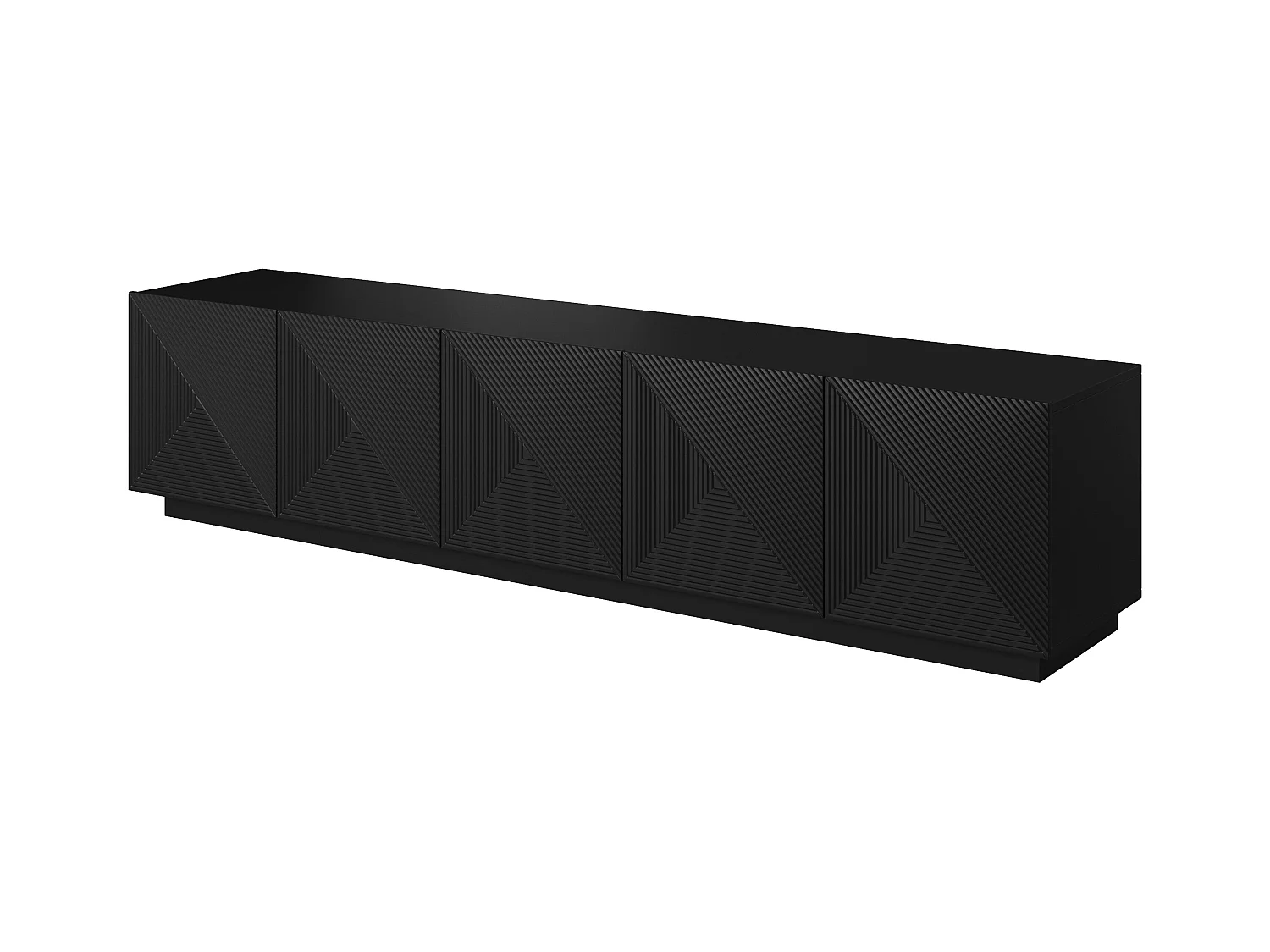 Mobile tv 5 ante nero in legno laminato 200x40 cm