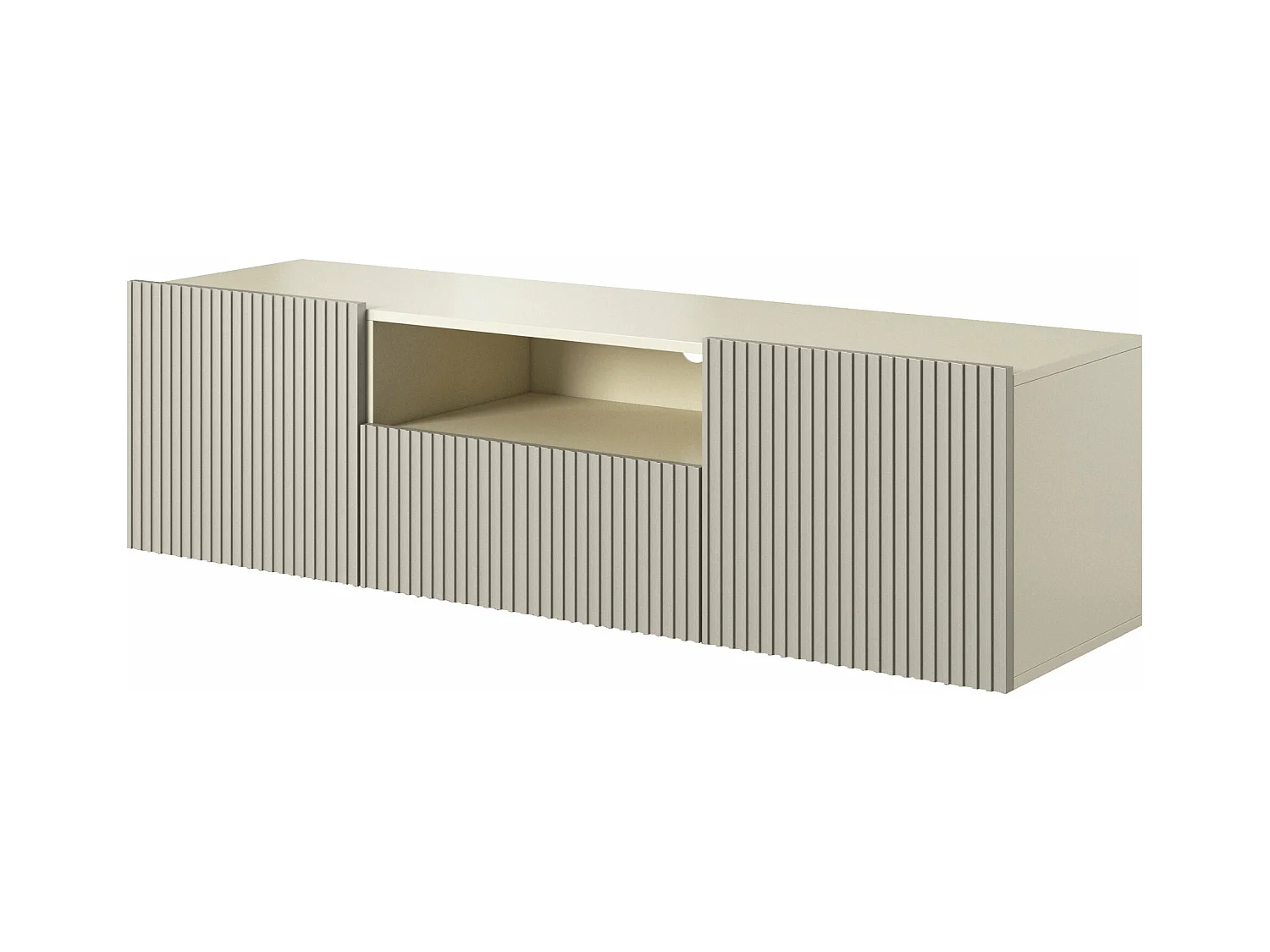 Mueble TV suspendido con 2 puertas y 1 cajón de cashmere 150x45 cm