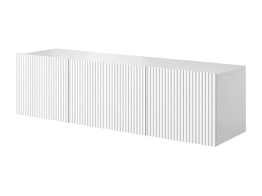 Mueble TV suspendido 2 puertas abatibles 1 cajón blanco 150x45 cm