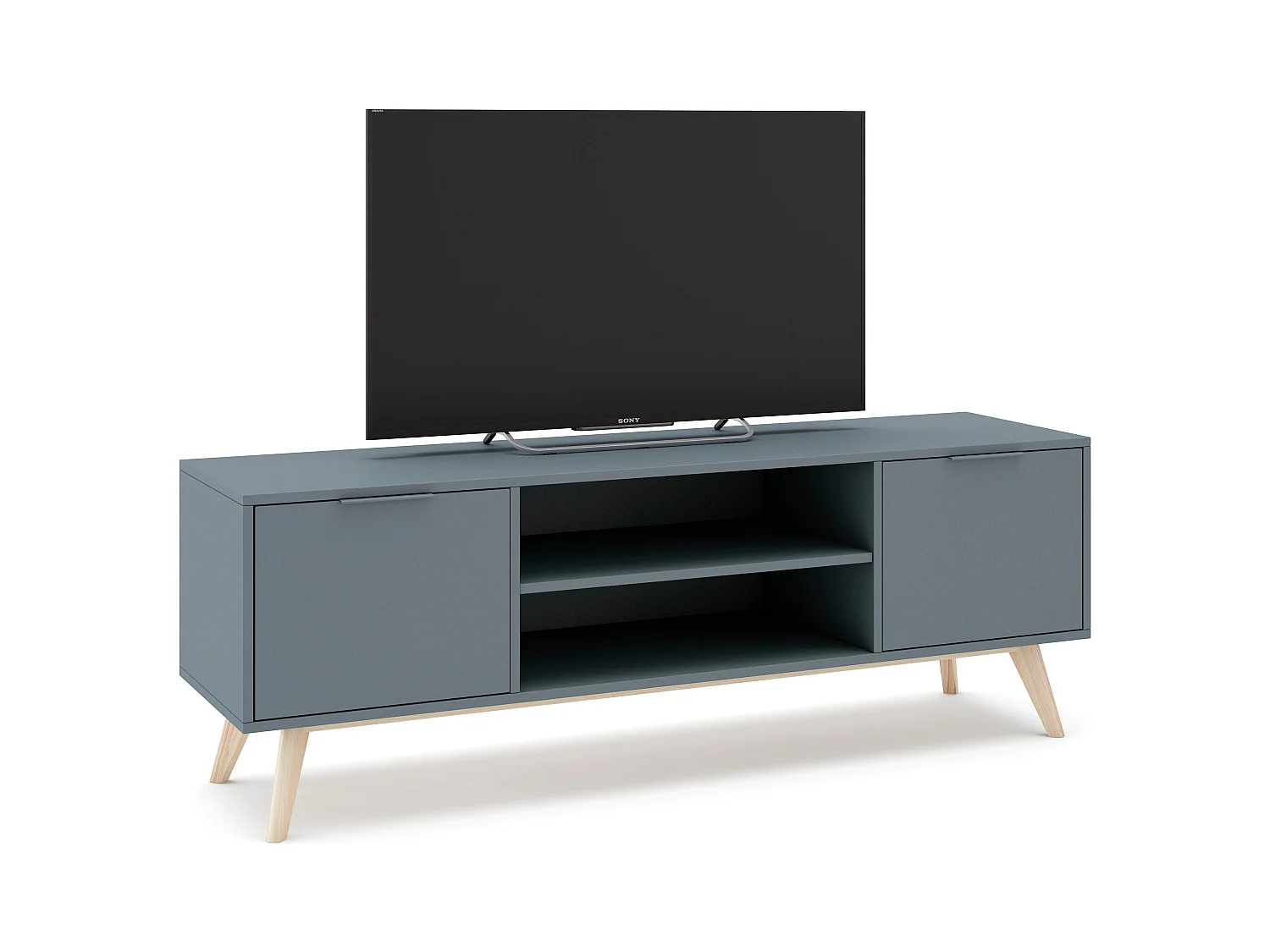 Mobile TV 2 ante con ripiani aperti 140x53 cm