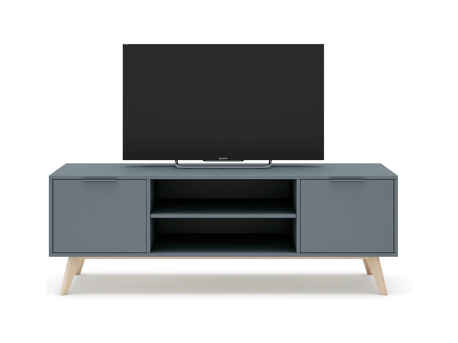 Mobile TV 2 ante con ripiani aperti 140x53 cm