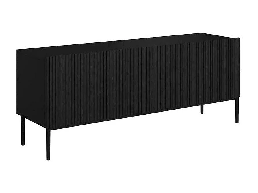 TV-meubel met 2 vouwdeuren en 1 zwarte lade met metalen onderstel 150x45 cm