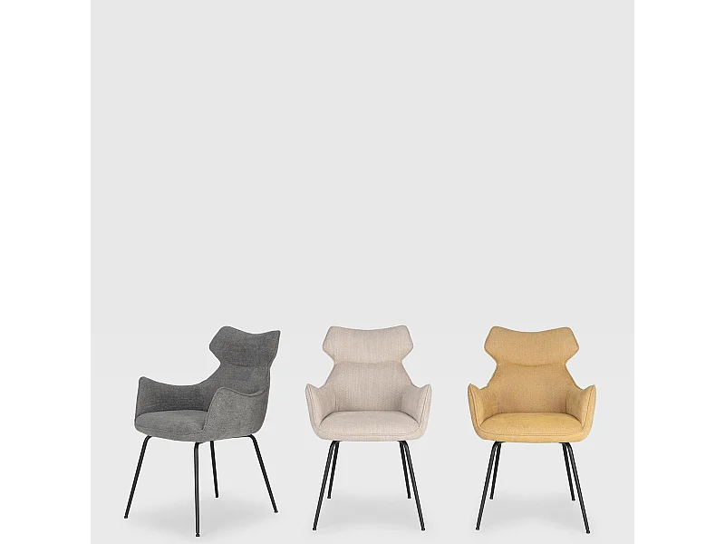 Lot de 2 fauteuils en velours côtelé pieds métal 60x65 h90 cm