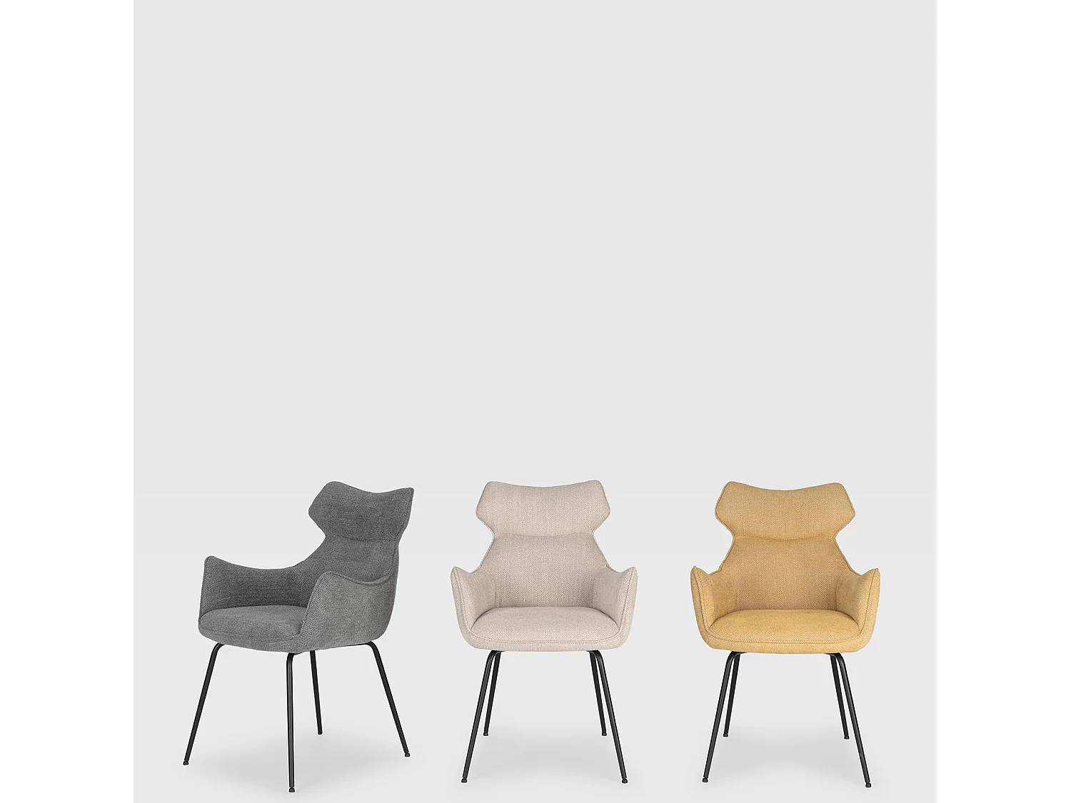 Lot de 2 fauteuils en velours côtelé pieds métal 60x65 h90 cm