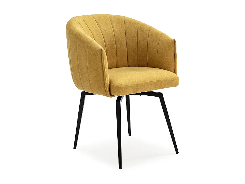 Fauteuil met structuur en poten in metaal 60x60 h81 cm