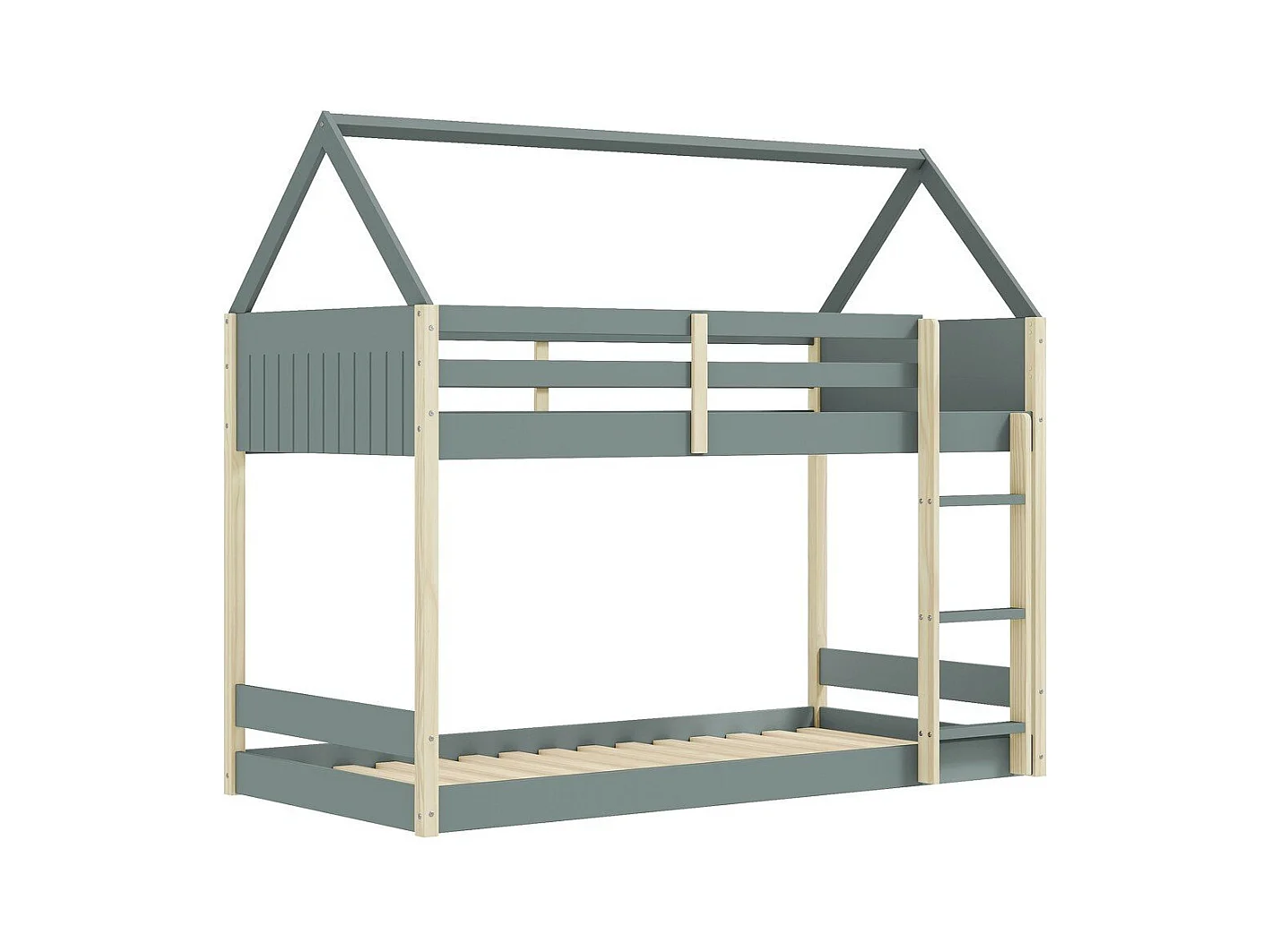 Lits superposés Montessori couchages 90x190 cm en forme de maison - OSCAR