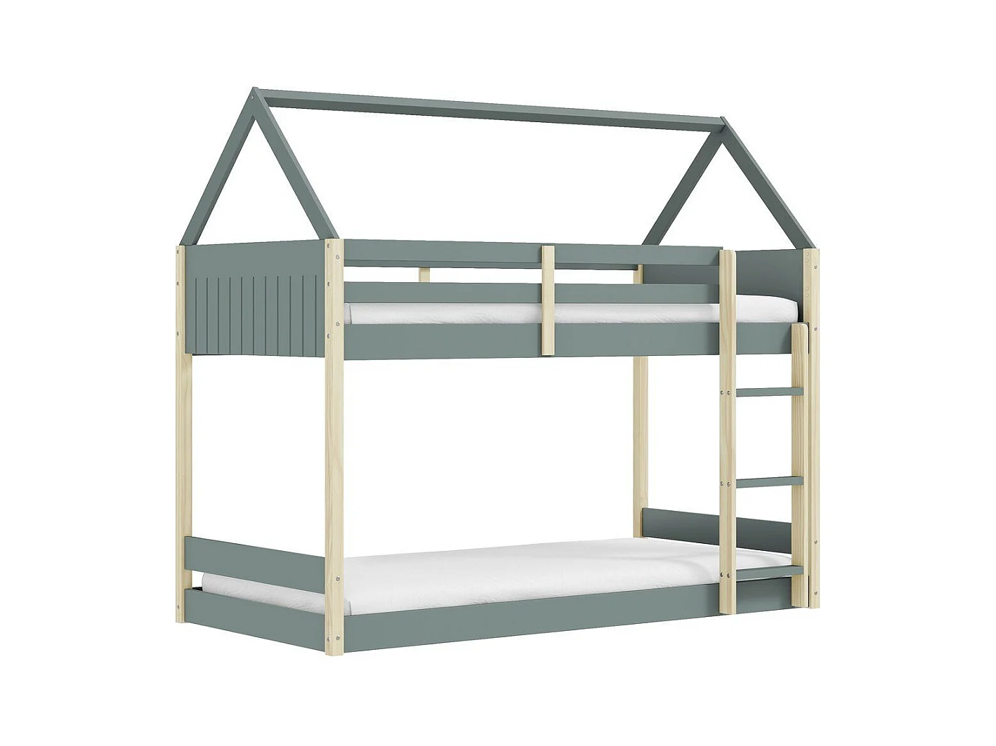 Lits superposés Montessori couchages 90x190 cm en forme de maison - OSCAR