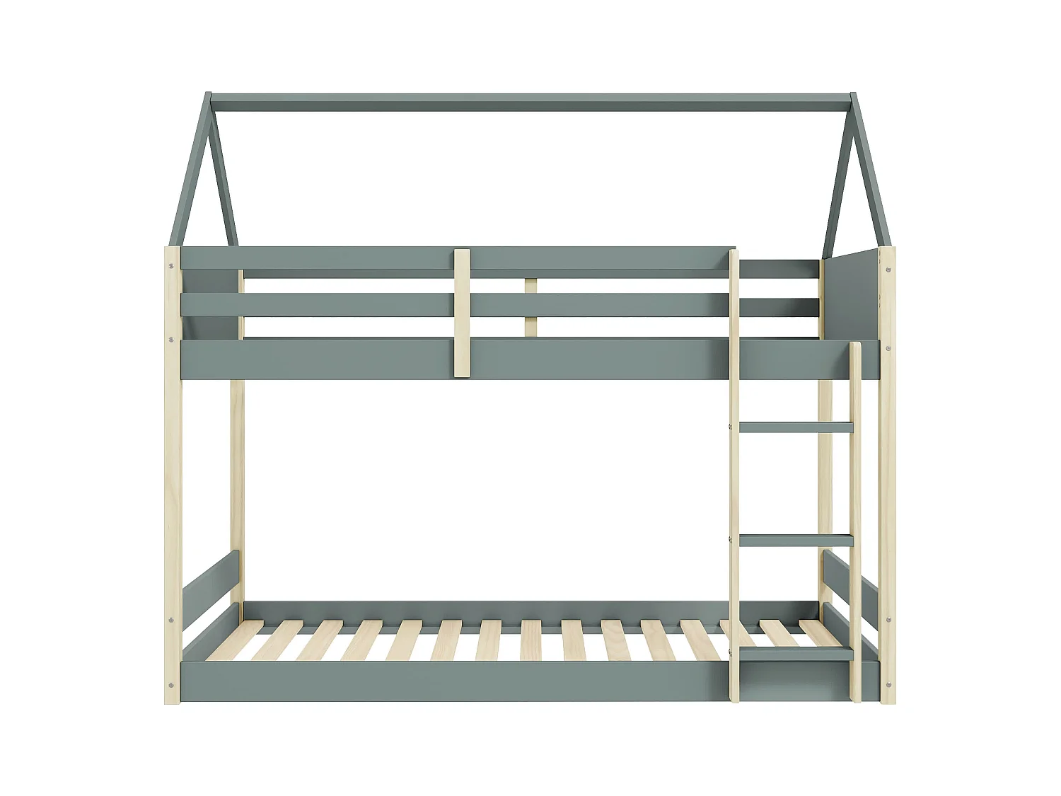 Lits superposés Montessori couchages 90x190 cm en forme de maison - OSCAR