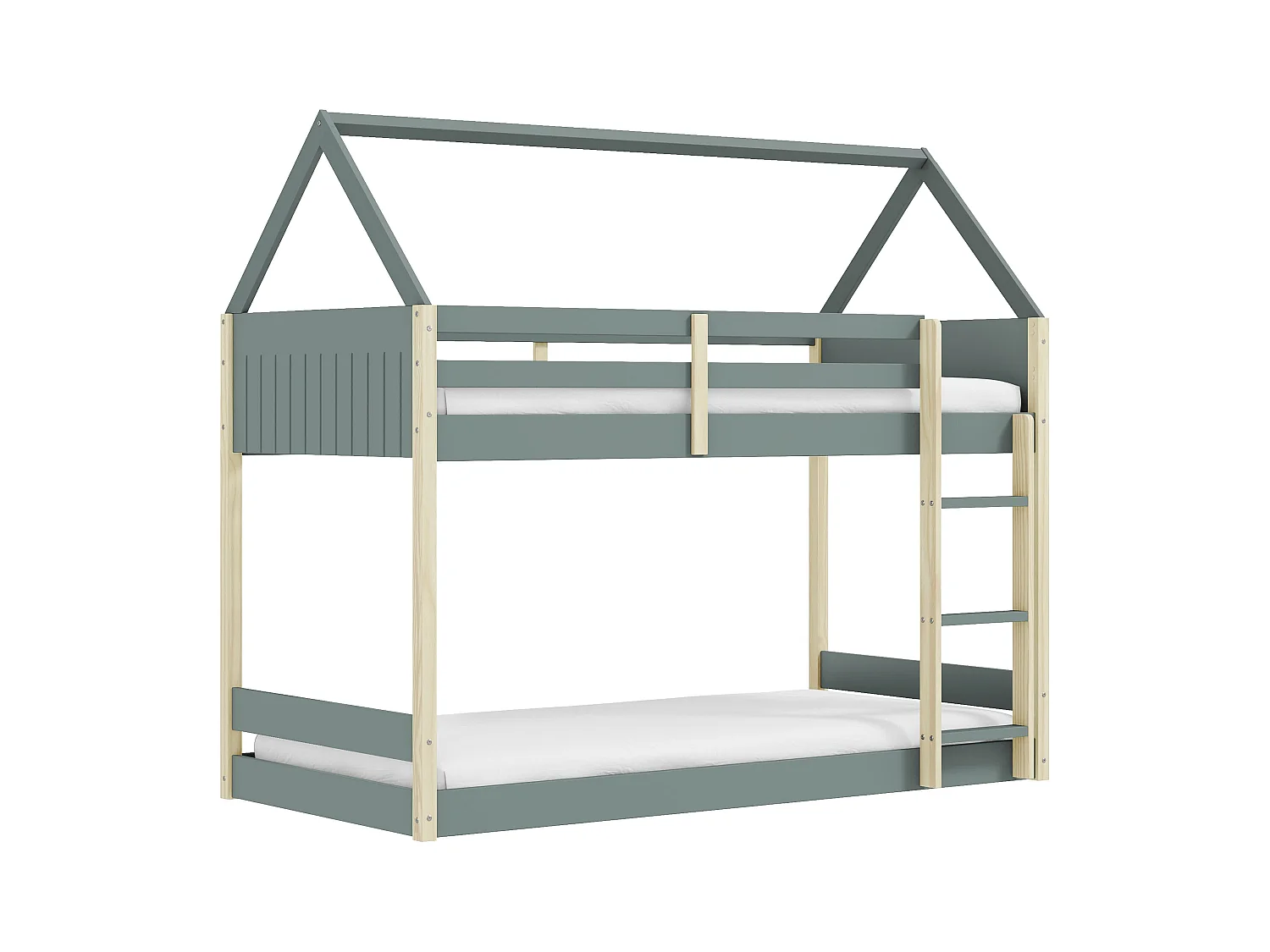 Lits superposés Montessori couchages 90x190 cm en forme de maison - OSCAR