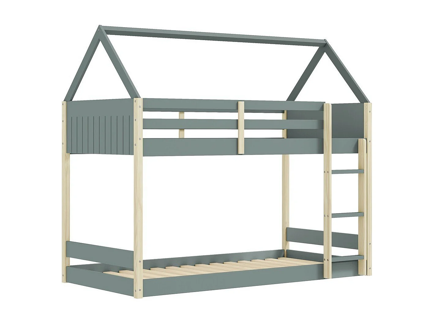 Lits superposés Montessori couchages 90x190 cm en forme de maison - OSCAR