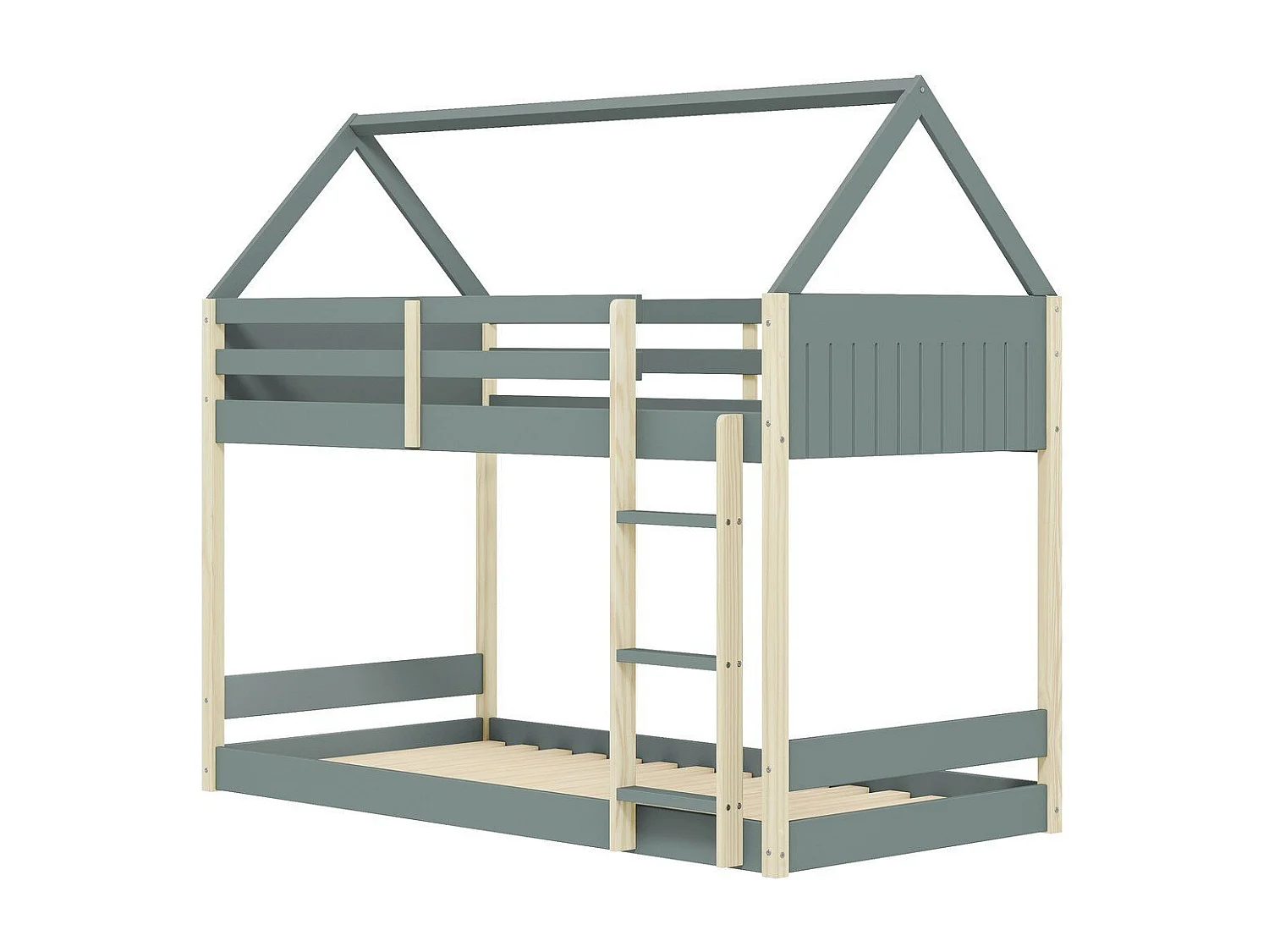 Lits superposés Montessori couchages 90x190 cm en forme de maison - OSCAR