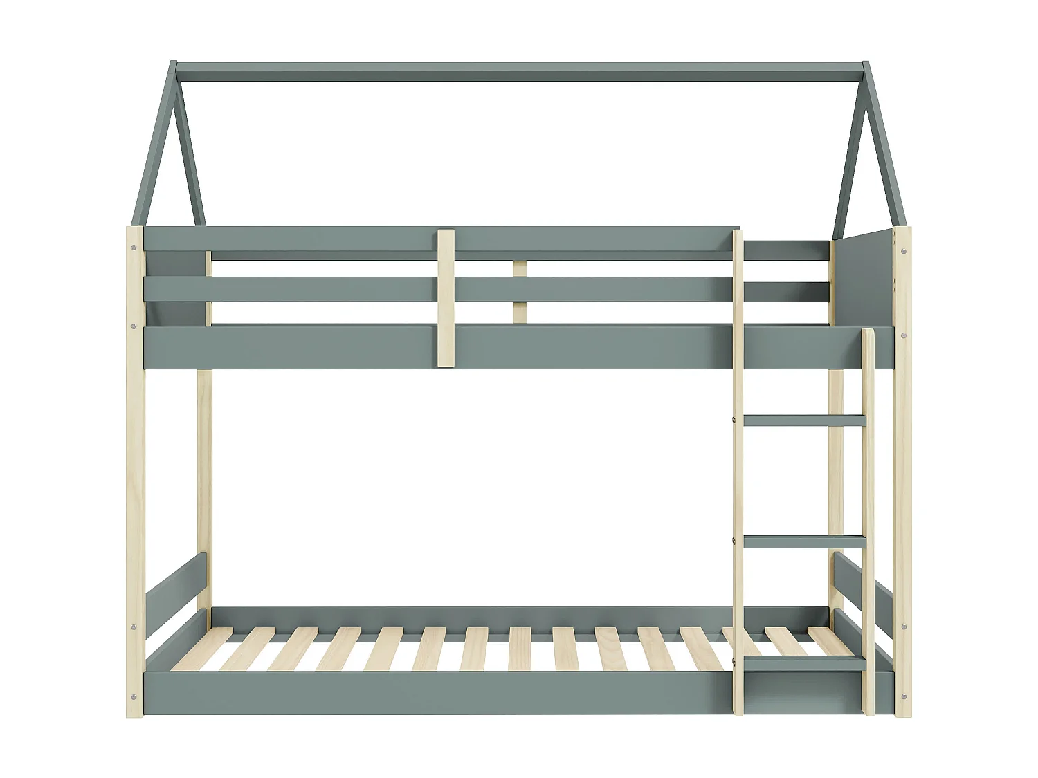 Lits superposés Montessori couchages 90x190 cm en forme de maison - OSCAR