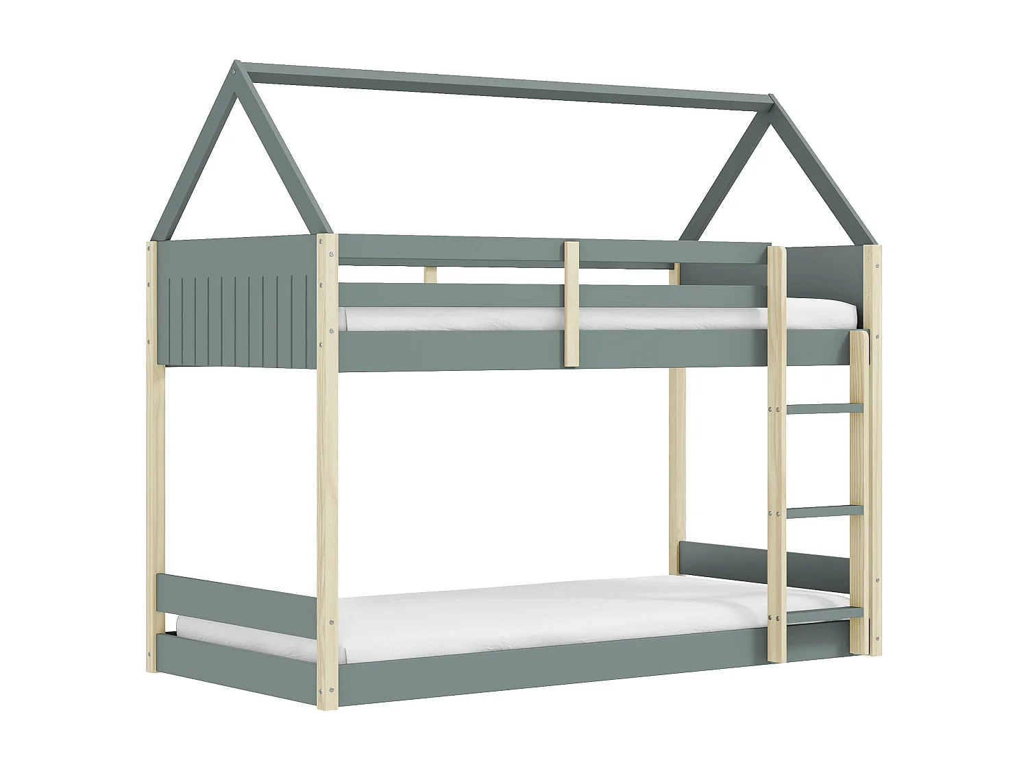 Lits superposés Montessori couchages 90x190 cm en forme de maison - OSCAR