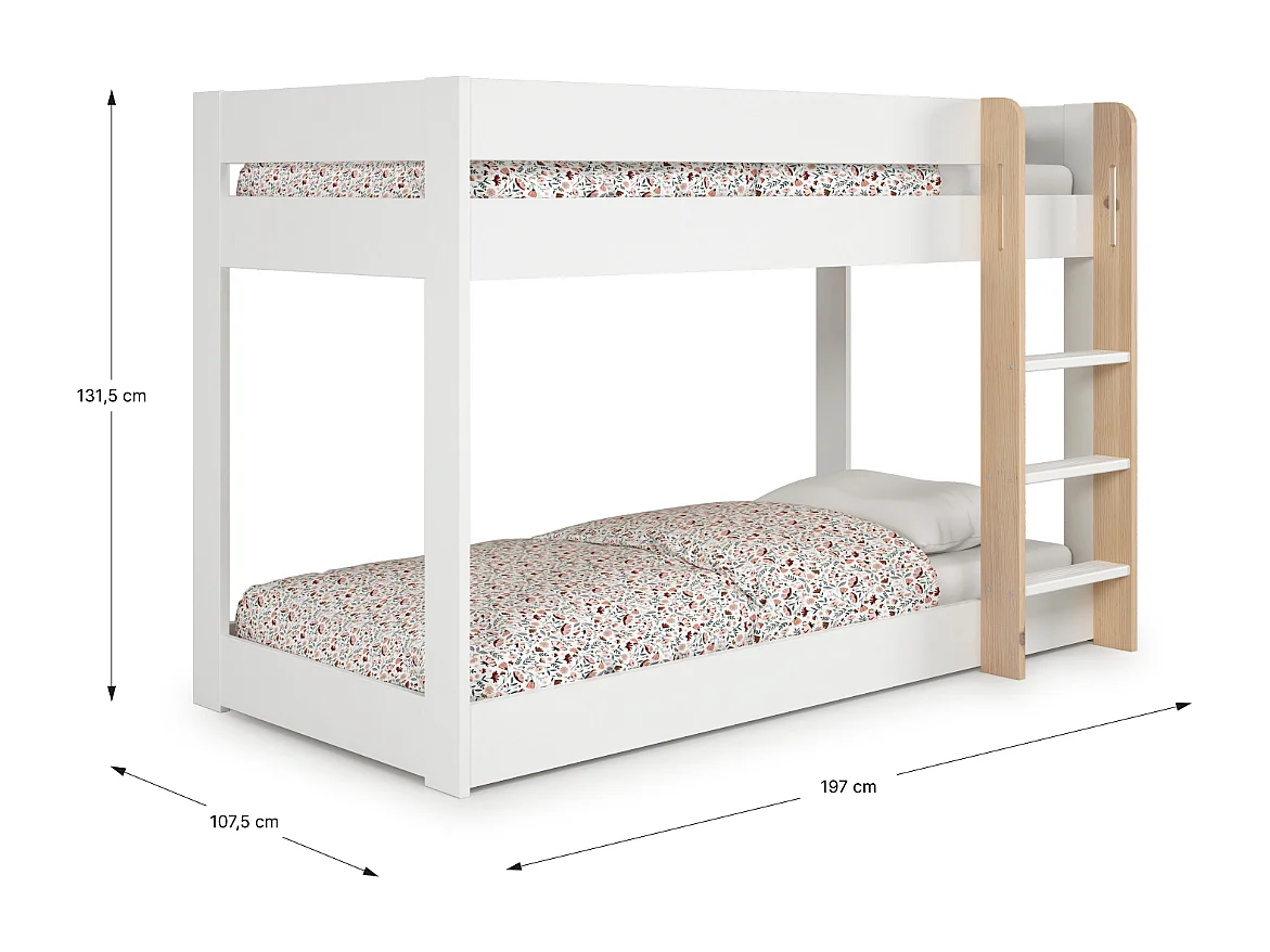 Lits superposés Montessori couchages 90x190 cm LAURA