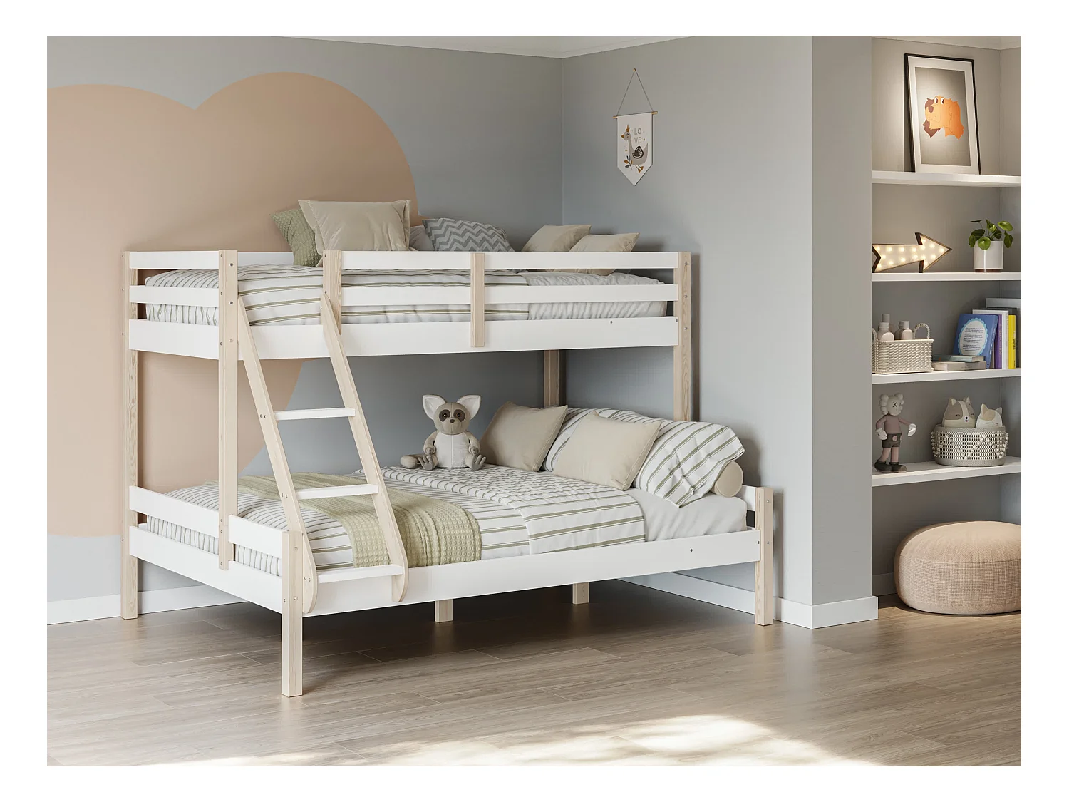 Lits superposés couchages 90x190 cm et 140x190 cm - ÉVY