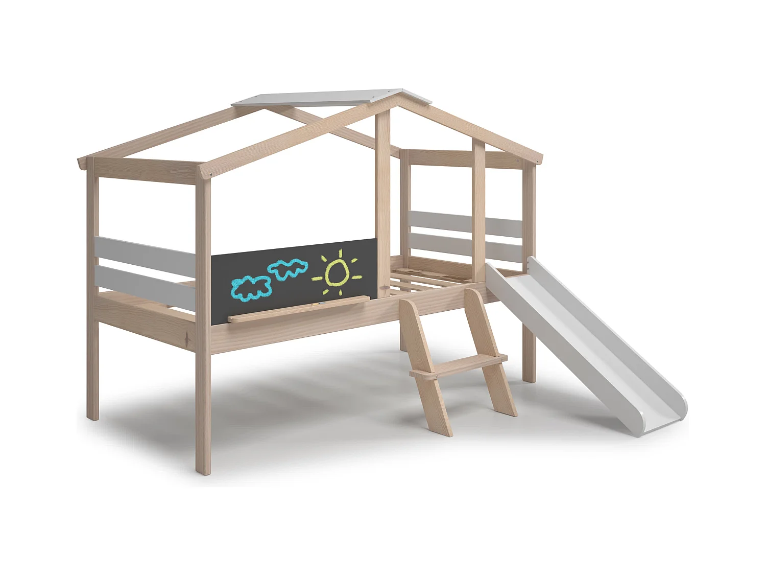 Lit style maison blanche 205x147 cm