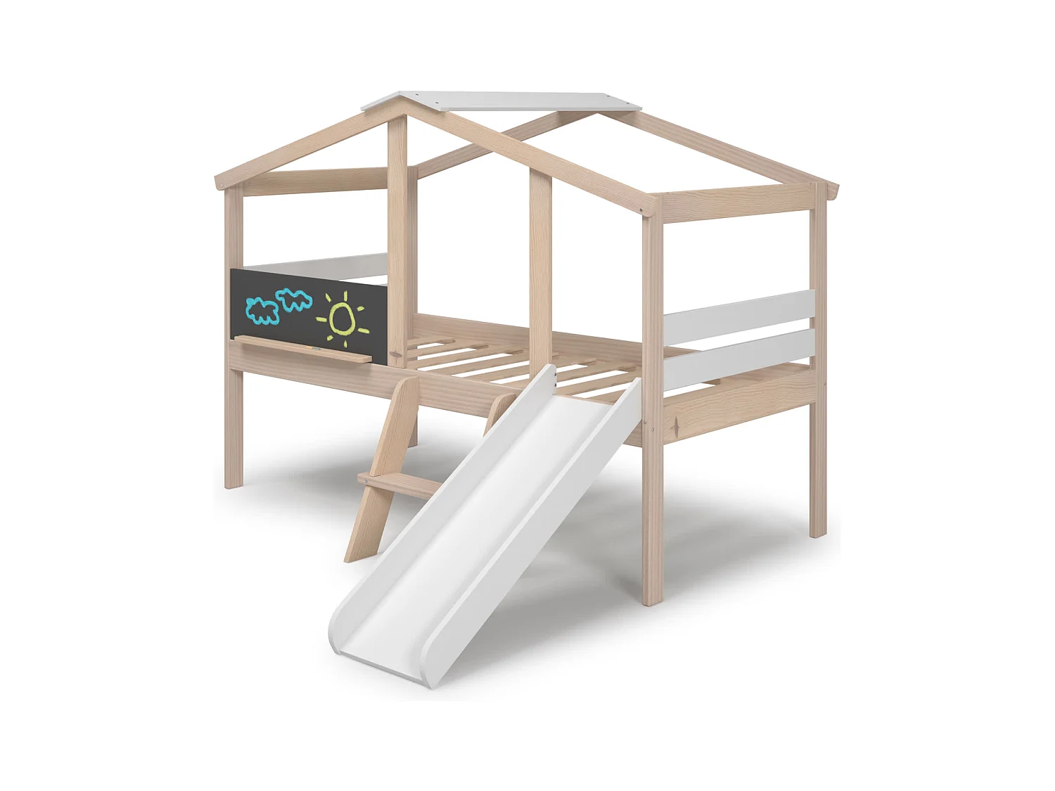 Weißes Bett im Hausstil, 205 x 147 cm