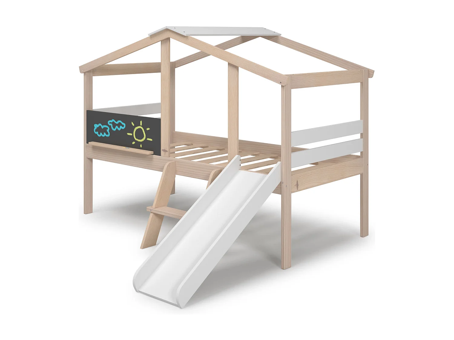 Weißes Bett im Hausstil, 205 x 147 cm