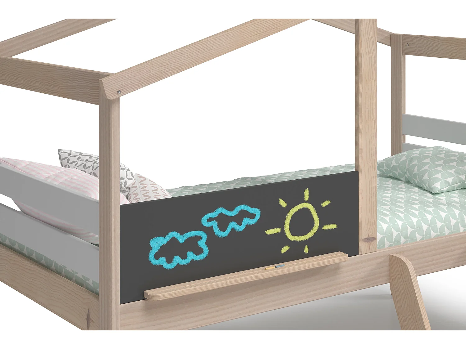 Weißes Bett im Hausstil, 205 x 147 cm