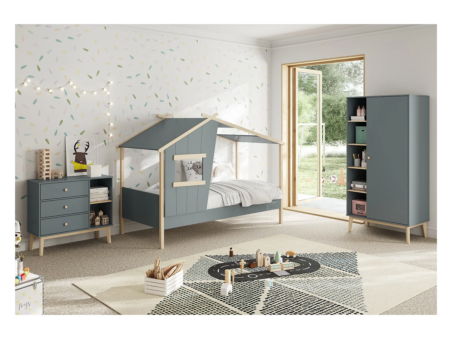 Letto a stile casetta 215x158 cm