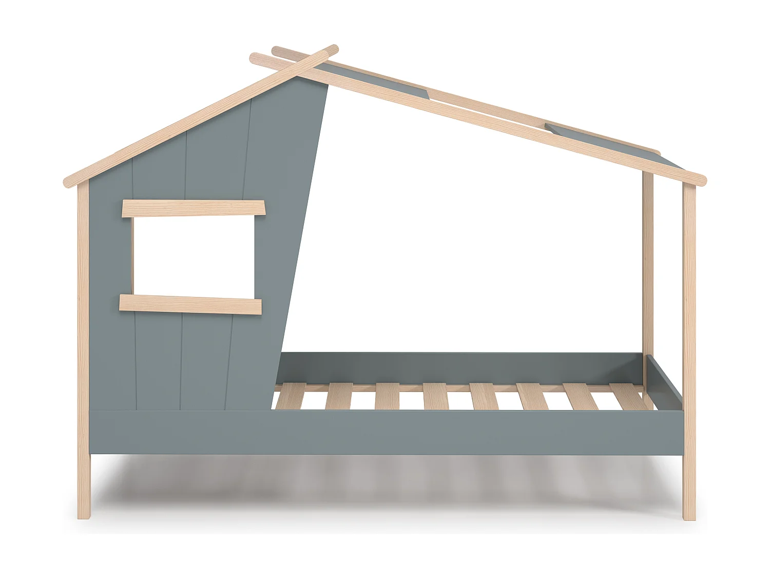 Lit cabane avec toit et fenêtre 90x190 cm MARIA