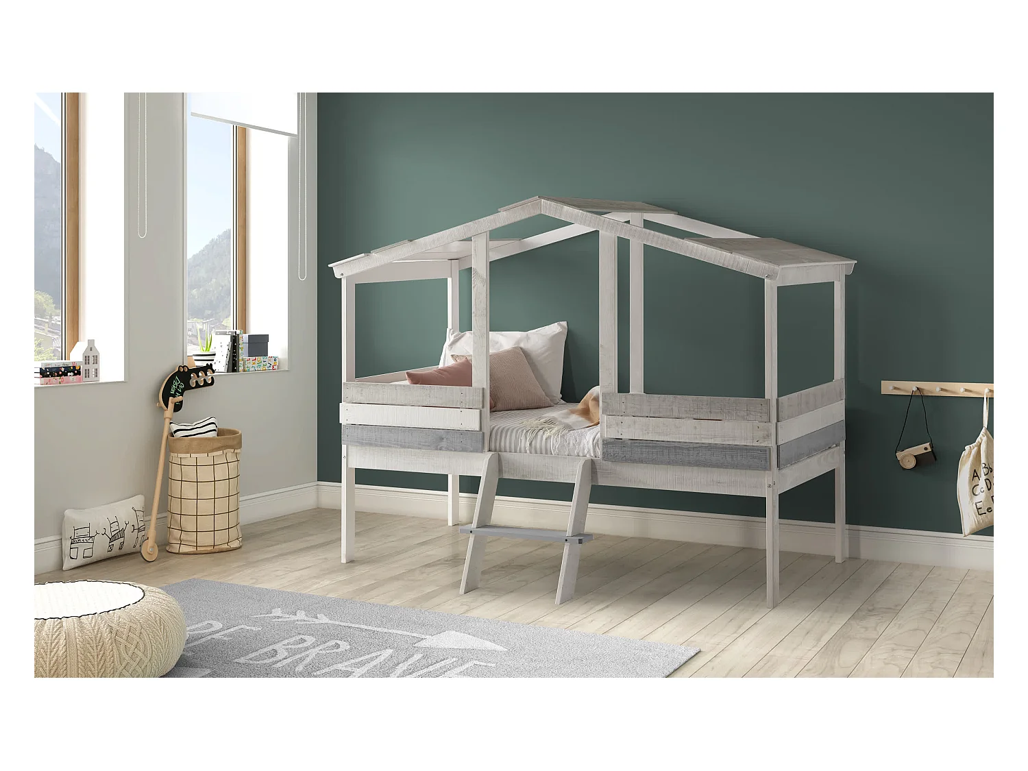 Cama estilo casa 206x165 cm