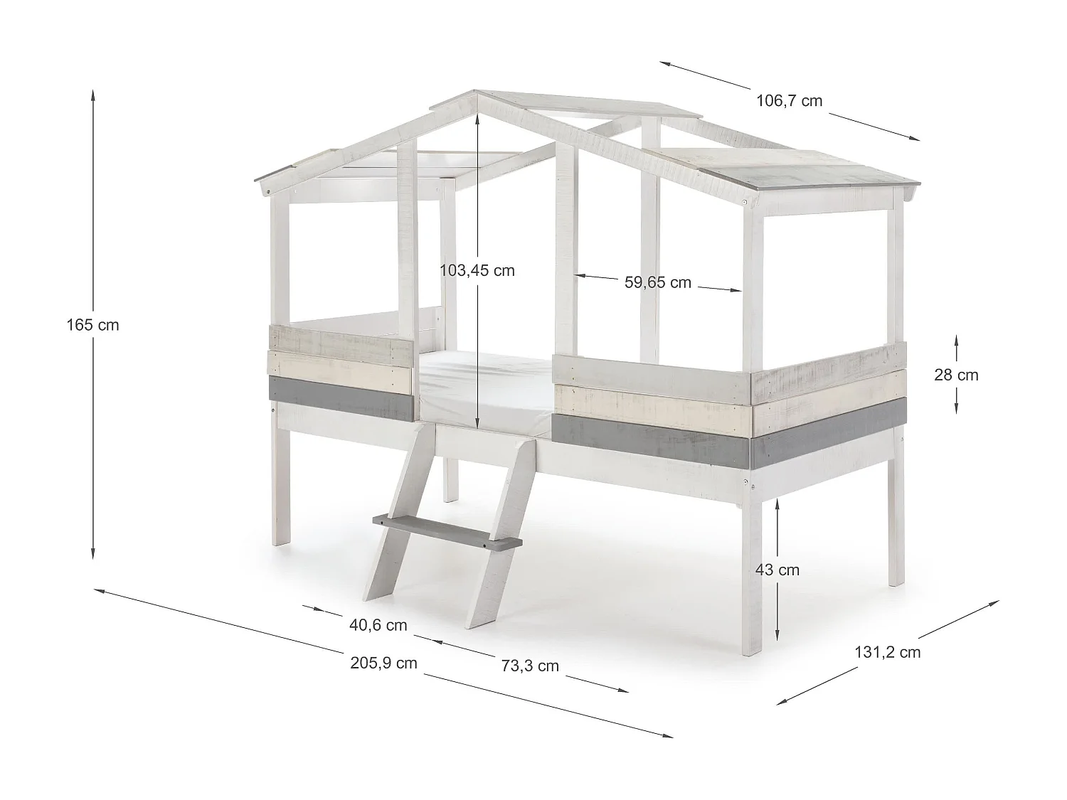 Cama estilo casa 206x165 cm