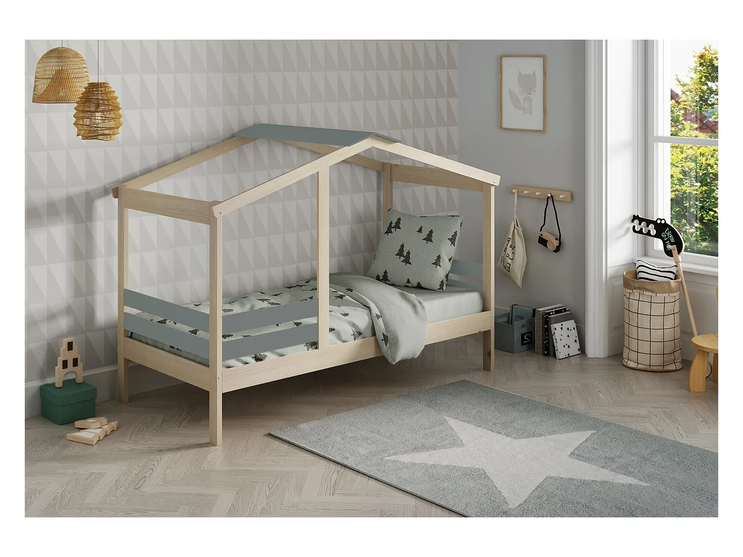 Lit style maison 205x147 cm