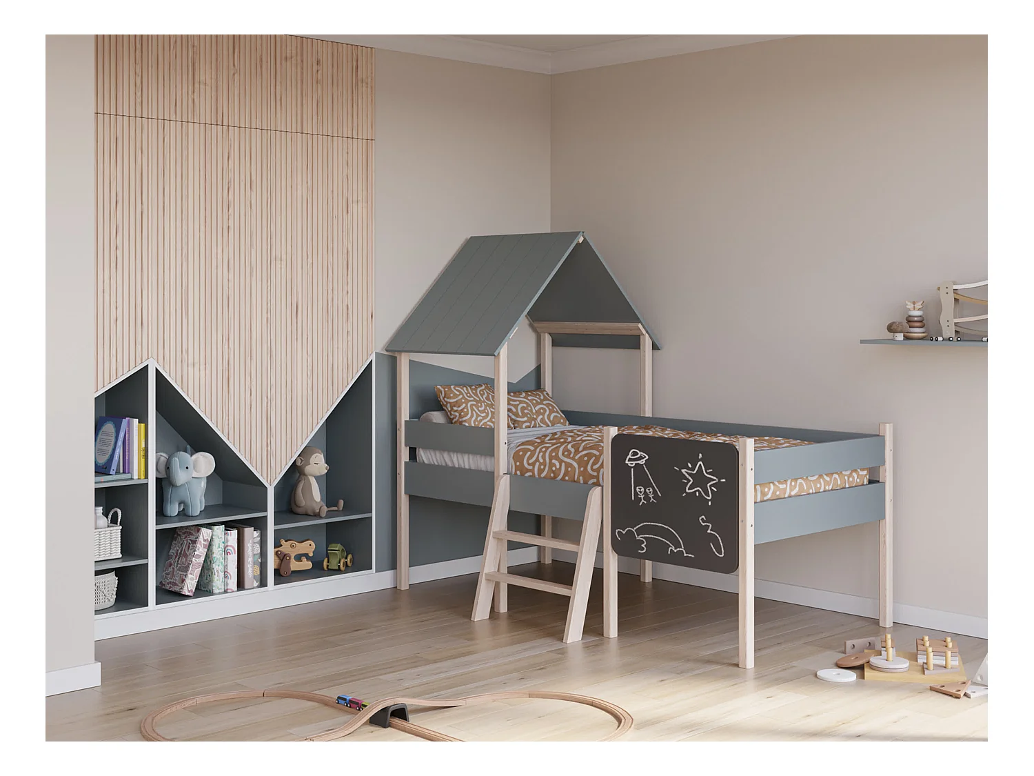 Lit style maison 203x176 cm