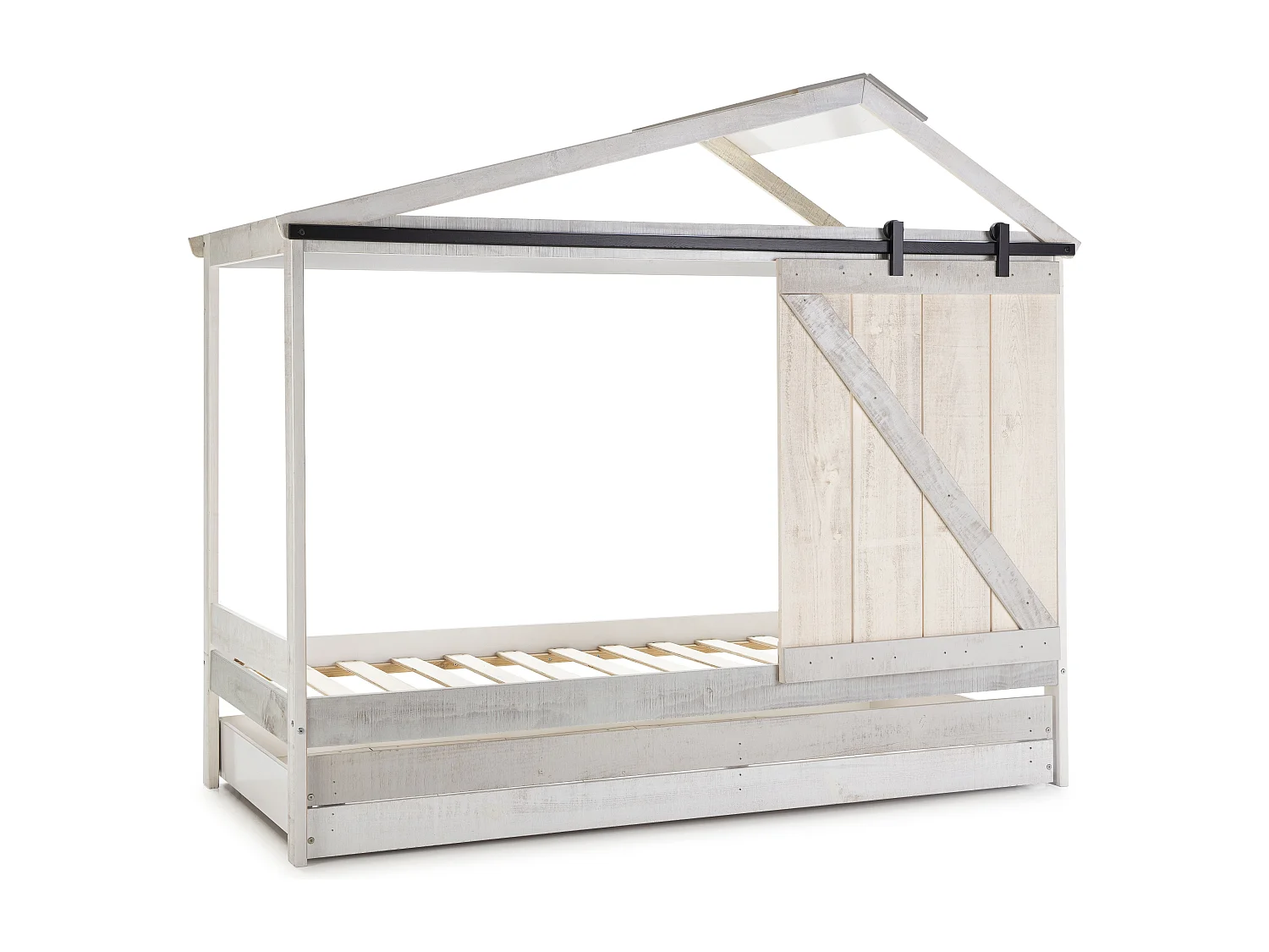 Graues Bett im Hausstil, 208 x 183 cm