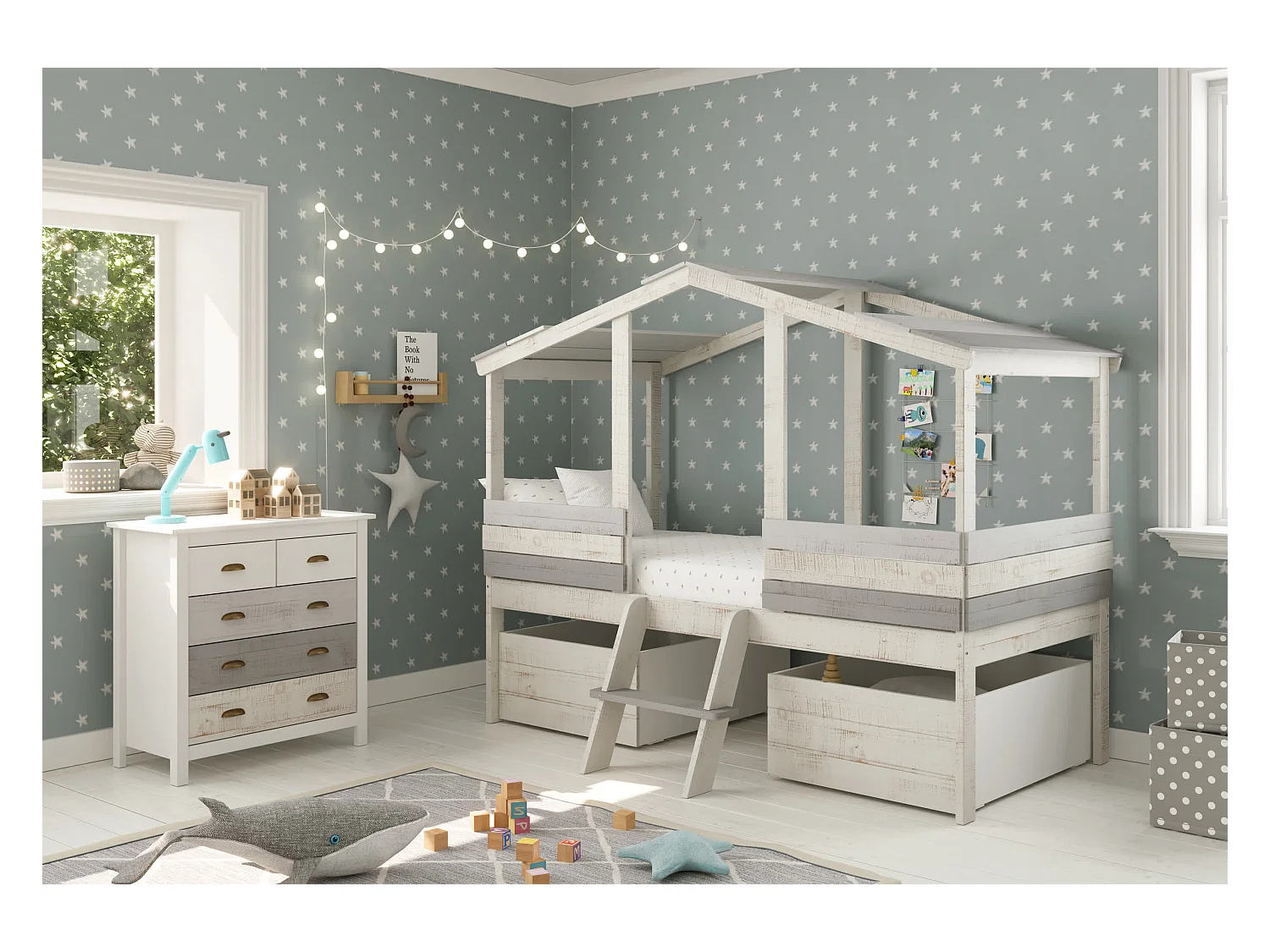 Lit style maison 206x165 cm