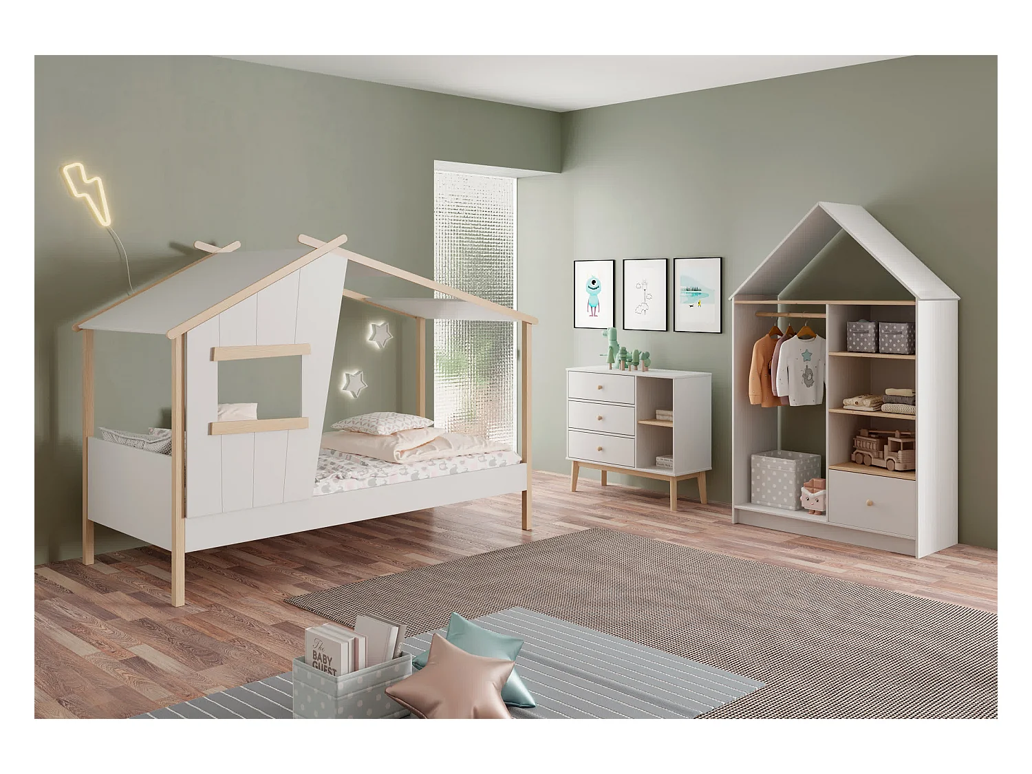 Cama estilo casa 215x158 cm