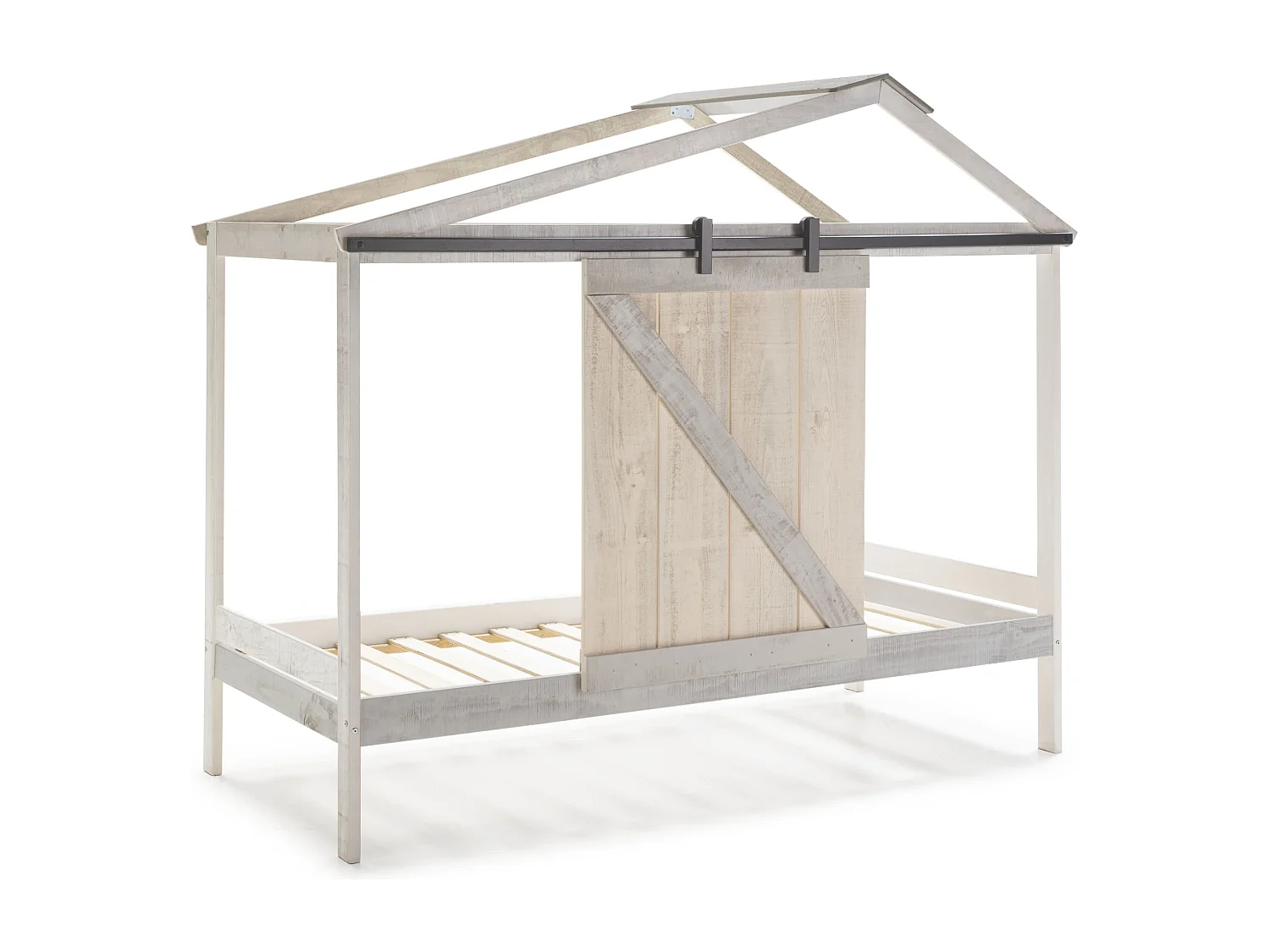 Letto a stile casetta grigio 208x183 cm