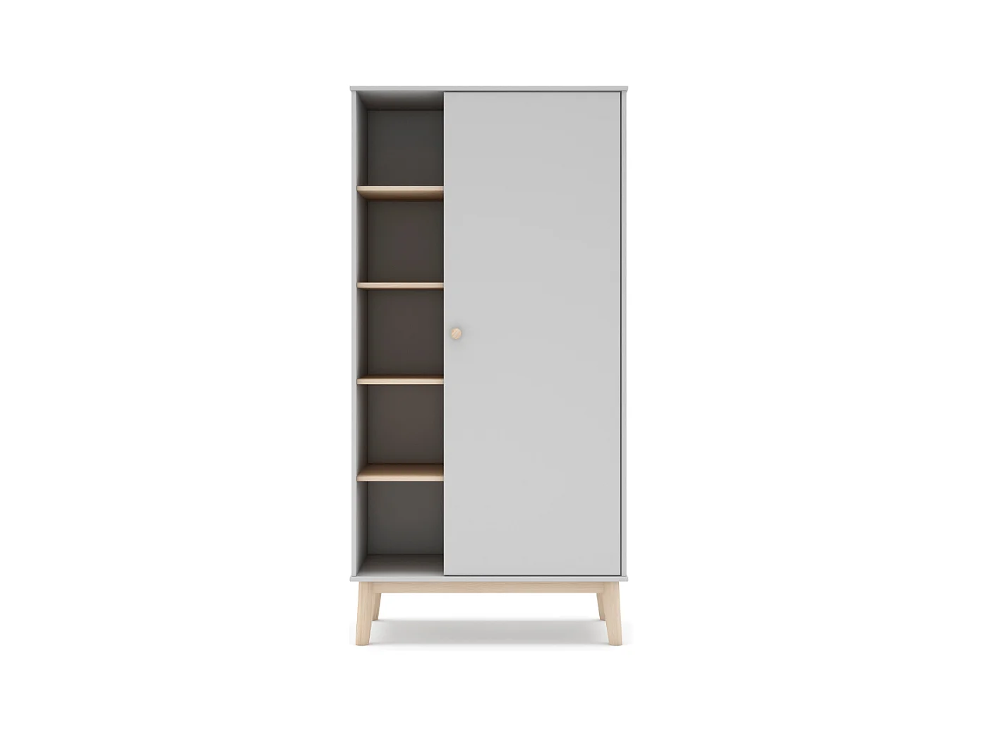 Armário com 1 porta e 4 prateleiras 90x181 cm