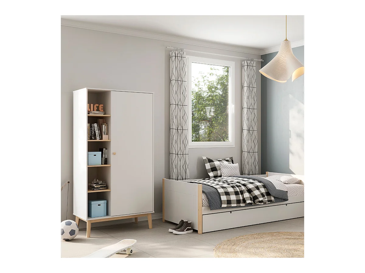 Armário com 1 porta e 4 prateleiras 90x181 cm