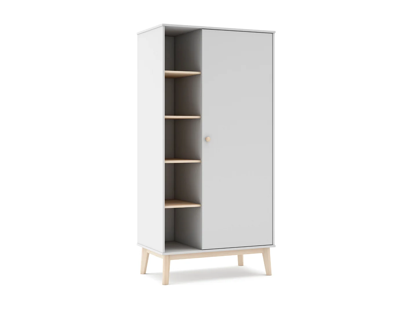 Armoire 1 porte et 5 niches ouvertes H181 cm - SIMON