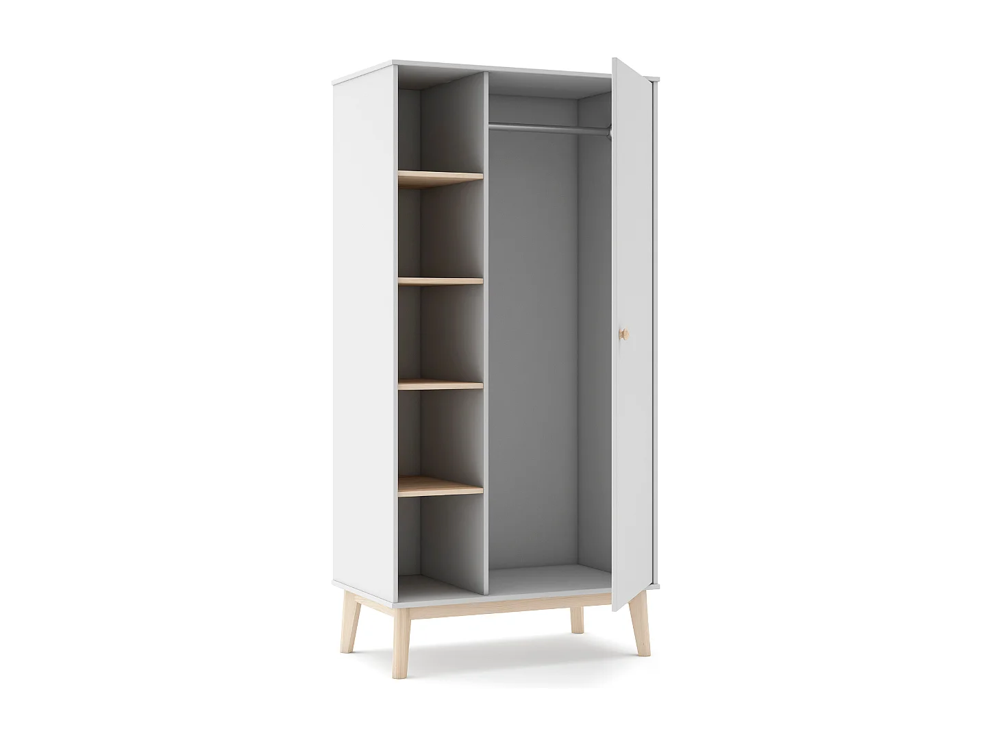 Armoire avec 1 porte et 4 étagères 90x181 cm