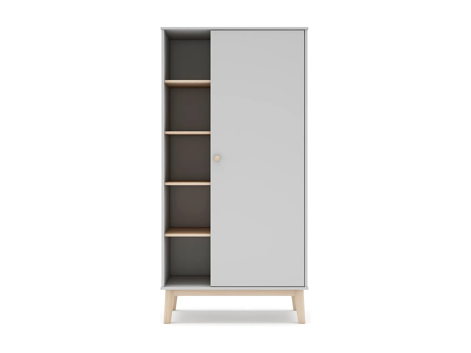 Armoire avec 1 porte et 4 étagères 90x181 cm