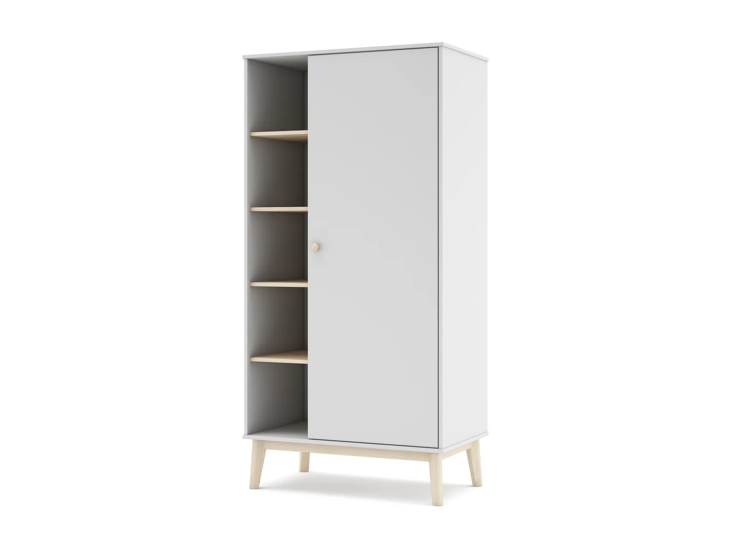 Armoire 1 porte et 5 niches ouvertes H181 cm - SIMON