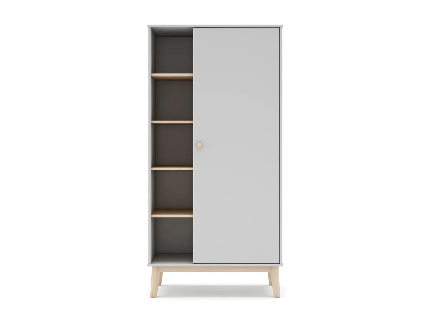 Armoire 1 porte et 5 niches ouvertes H181 cm - SIMON