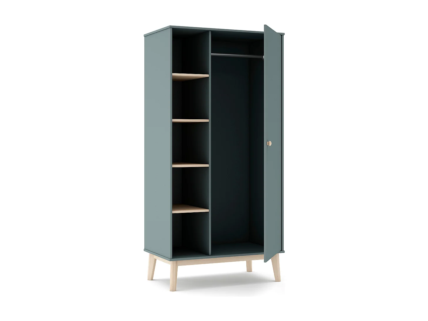 Armoire 1 porte et 5 niches ouvertes H181 cm - SIMON