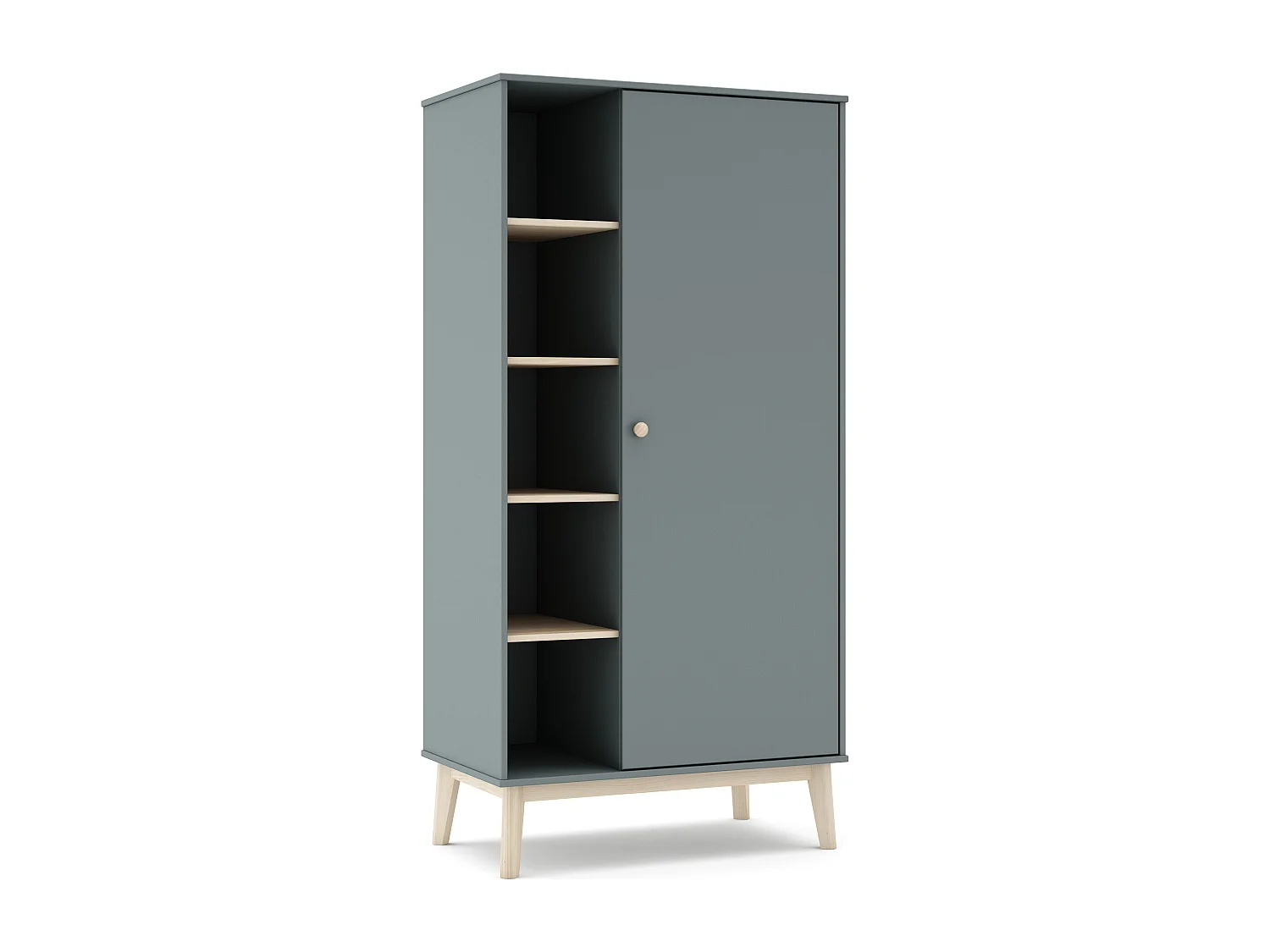 Armoire 1 porte et 5 niches ouvertes H181 cm - SIMON