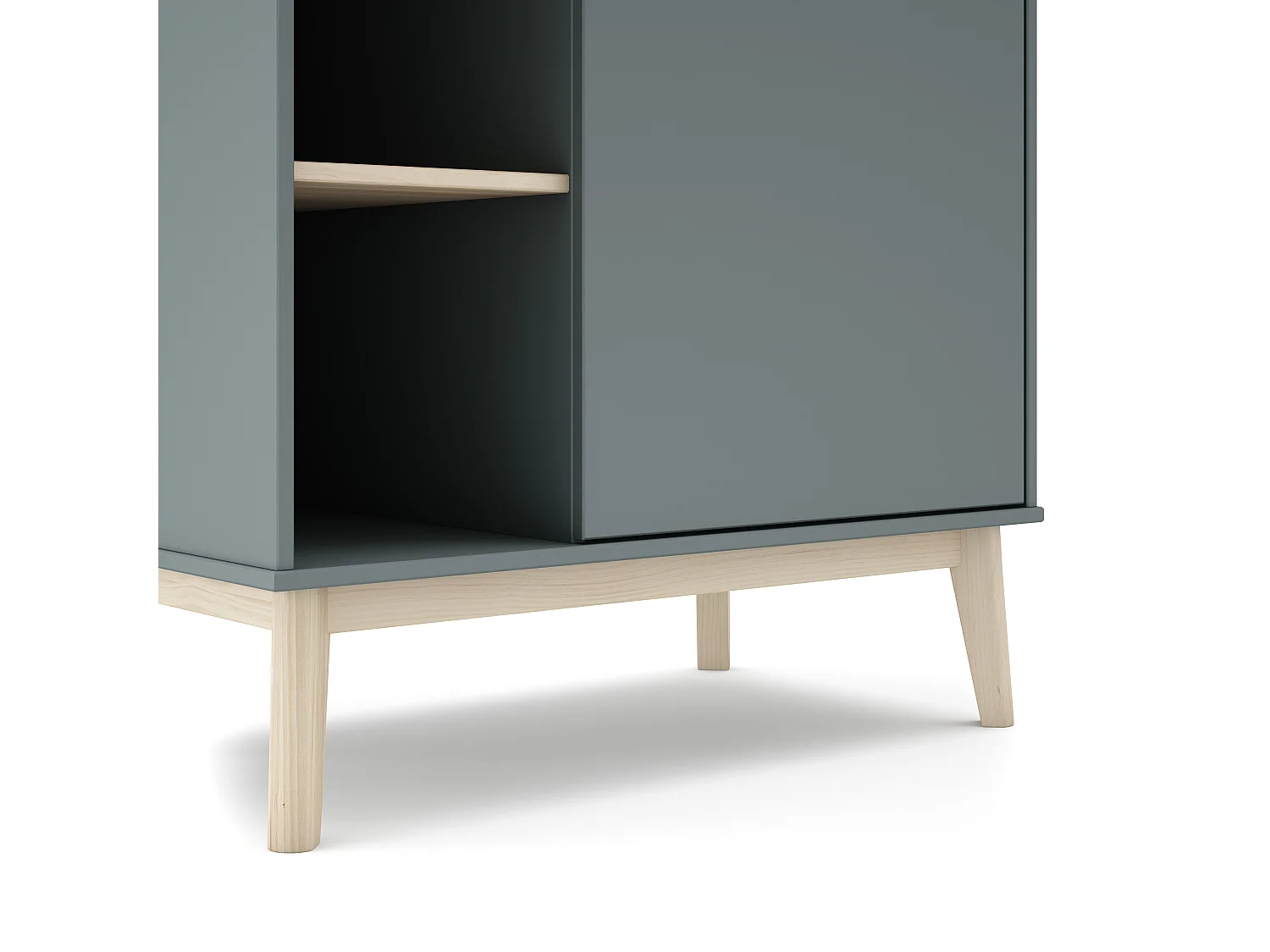 Armoire 1 porte et 5 niches ouvertes H181 cm - SIMON